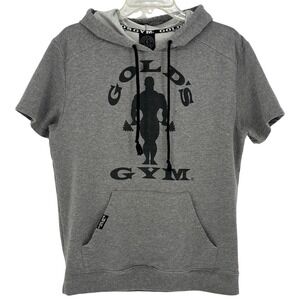 Gold's Gym Men's Short-Sleeve Hoodie in Heather Gray